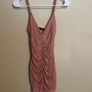 PrettyLittleThing Blush Ruched Mini Dress